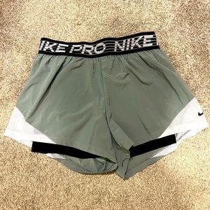 Nike 2-in-1 short. Gray with black shorts. Barely worn, like new condition.